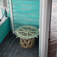 Load image into Gallery viewer, Ship’s Wheel Table with Galapagos Cholla Wood & Waved Resin