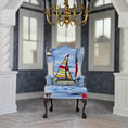 Load image into Gallery viewer, Alice Fine Colorful Nautical Sailboat Upholstered Wingback Armchair