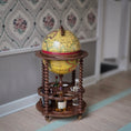 Load image into Gallery viewer, Taller Targioni Globe Bar Cart with Blown Glass Wine Bottles & Glasses