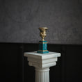 Load image into Gallery viewer, David Iriarte Classical Brass Campana Urn on Enameled Green Marble Pedestal