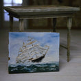 Load image into Gallery viewer, Storm-Tossed Clipper Ship Seascape Oil Painting Signed