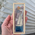 Load image into Gallery viewer, Sailboat Stained Glass Window Panel Statement Architectural Element