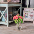 Load image into Gallery viewer, Miniature Dollhouse Pink Rose Bouquet In Glass Vase