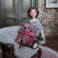 Load image into Gallery viewer, Kay’s Bears Pretty Pink Teddy Bear Silk Velvet Mohair Dollhouse Bear