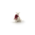 Load image into Gallery viewer, Leanna Kirsch Miniature White Wool Teddy Bear with Silk Ribbon