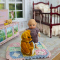 Load image into Gallery viewer, Vintage Artisan Miniature Jointed Golden Mohair Teddy Bear