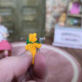 Load image into Gallery viewer, Maggie Anderson Miniature Tiny Crocheted Teddy Bear & Clay Zebra Puppet