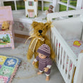 Load image into Gallery viewer, OOAK Miniature Brown Tousled Burlap & Mohair Teddy Bear Nursery Toy