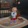 Load image into Gallery viewer, Catherine Muniere IGMA Blonde Little Boy Clay Dollhouse Doll with Glasses 1:12