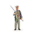 Load image into Gallery viewer, Twin Minis Fisherman Character Dollhouse Doll Man with Catch Sculpted Clay