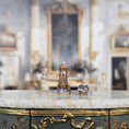 Load image into Gallery viewer, Teresa Welch OOAK Gilt Porcelain Miniature Hand Painted Coffee Pot & Cup Set 1992