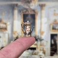 Load image into Gallery viewer, Teresa Welch OOAK Gilt Porcelain Miniature Hand Painted Coffee Pot & Cup Set 1992
