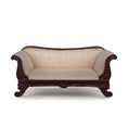 Load image into Gallery viewer, Bespaq Victorian Style Ivory Silk Upholstered Sofa Mahogany Miniature 1990s