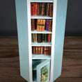 Load image into Gallery viewer, Aurearte Miniatures Blue Rococo Hand Painted Corner Bookshelf Wall 1:12 Spain