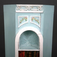 Load image into Gallery viewer, Aurearte Miniatures Blue Rococo Hand Painted Corner Bookshelf Wall 1:12 Spain
