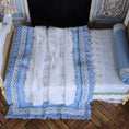 Load image into Gallery viewer, Aurearte Miniatures OOAK Gilt Rattan Bed With Hand Painted Blue Lace & Ribbon Bedding Spain