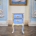 Load image into Gallery viewer, Aurearte Miniatures OOAK Hand Painted Gilt Blue Antique Style Bedside Table