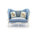 Load image into Gallery viewer, Aurearte Miniatures OOAK Hand Painted Blue Upholstered Settee Sofa with Pillows