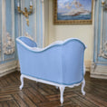 Load image into Gallery viewer, Aurearte Miniatures OOAK Hand Painted Blue Upholstered Settee Sofa with Pillows