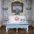 Load image into Gallery viewer, Aurearte Miniatures OOAK Victorian Christmas Santa Hand Painted Settee with Pillow