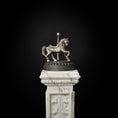 Load image into Gallery viewer, Miniature Sterling Silver Carousel Horse Sculpture on Wooden Base