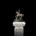 Load image into Gallery viewer, Miniature Sterling Silver Carousel Horse Sculpture on Wooden Base
