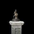 Load image into Gallery viewer, Miniature Sterling Silver Carousel Horse Sculpture on Wooden Base