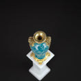 Load image into Gallery viewer, David Iriarte Gold Plated Bronze & Green Enameled Faux Marble Urn Vase B