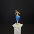 Load image into Gallery viewer, David Iriarte Gold Plated Bronze & Enameled Faux Lapis Lazuli Decorative Footed Ewer