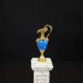 Load image into Gallery viewer, David Iriarte Gold Plated Bronze & Enameled Faux Lapis Lazuli Decorative Footed Ewer