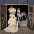 Load image into Gallery viewer, Miniature Rose Victorian Lady Porcelain Dollhouse Doll w Hat & Parasol