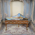 Load image into Gallery viewer, H. O’Keefe Hand Painted Floral Harpsichord with Silk Bench Dollhouse Piano