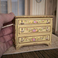 Load image into Gallery viewer, French Hand Painted Miniature Chest with Tassels Renee Isabelle 1:12