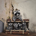 Load image into Gallery viewer, OOAK Miniature Raccoon Family Suitcase Vignette Artisan Made
