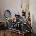 Load image into Gallery viewer, OOAK Miniature Raccoon Family Suitcase Vignette Artisan Made
