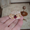 Load image into Gallery viewer, Ivory Miniature Silk Victorian Hat with Hat Pin 1:12 Scale