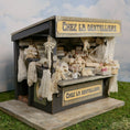 Load image into Gallery viewer, OOAK French Lace Market Stall Diorama Miniature Dollhouse Mercerie