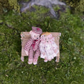 Load image into Gallery viewer, Le Coffre d’Emilie OOAK Teddy Bears on Park Bench Miniature Vignette
