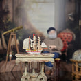 Load image into Gallery viewer, OOAK Hand-Carved Miniature Sailing Ship with Paper Sails
