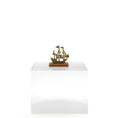 Load image into Gallery viewer, Vintage Gilt Ship Sculpture by M.S. Artisan Nautical Statue