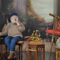 Load image into Gallery viewer, Vintage Gilt Ship Sculpture by M.S. Artisan Nautical Statue