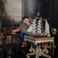 Load image into Gallery viewer, Vintage Artisan Clipper Ship Miniature Hand Painted Sailing Vessel