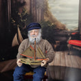 Load image into Gallery viewer, Unsigned Artisan Clay & Fabric Coastal Sailing Ship Miniature
