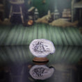 Load image into Gallery viewer, Miniature Scrimshaw-Style Oyster Shell Sailing Ship Sculpture by M. Stockton