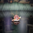 Load image into Gallery viewer, Miniature Shell Sailboat Sculpture OOAK Maritime Decor Display