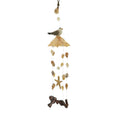 Load image into Gallery viewer, Miniature OOAK Coastal Shell Wind Chime with Glass Seagull & Wooden Fish