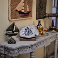 Load image into Gallery viewer, Miniature Sharon Stockton Ship Clam Shell Sculpture & Brass Sailboat Pair