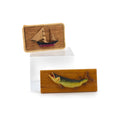 Load image into Gallery viewer, Miniature Nautical Wall Art Pair with Mounted Fish and Sailboat Plaque