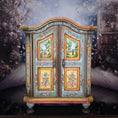 Load image into Gallery viewer, Hand-Painted OOAK Alpine Bauernschrank Folk Art Wardrobe by Aida Pravia of Spain