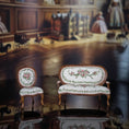 Load image into Gallery viewer, Nancy Summers Half Scale 1:24 French Rococo Settee & Salon Chair Upholstered Set Nursery